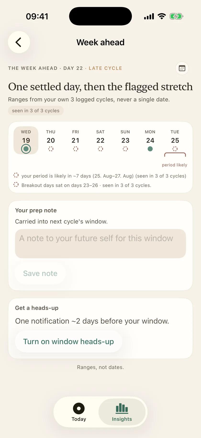 The week ahead — ranges, never single dates